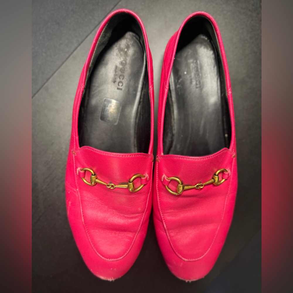 Bright Pink Gucci Loafers